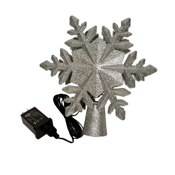 Joiedomi 9.25" Snowflake Christmas Tree Topper with White Snowflake Projector - Picture 1 of 7